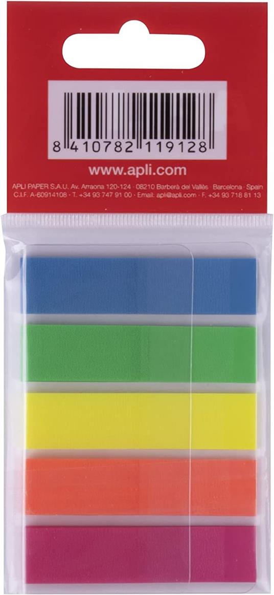 APLI - Ricordi autoadesivi, colori fluorescenti Assortimento di pellicole, fluorescente 45 x 12 mm - 2