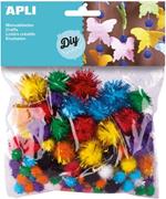 Apli Kids glitter pompon, colori assortiti (confezione da 78)