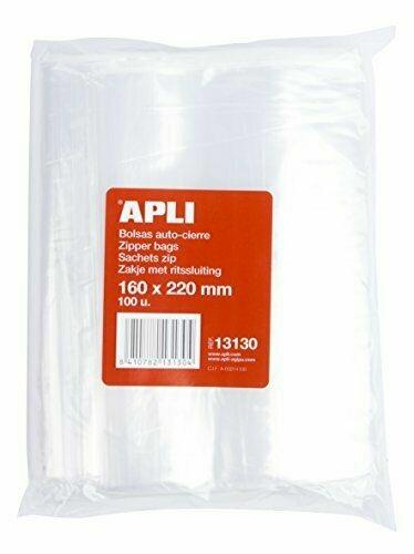 APLI - Confezione di 100 sacchetti di plastica richiudibili 160 x 220 mm -  APLI - Cartoleria e scuola | IBS