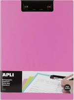 Apli - 17208, Portablocco con copertina, premium, rosa, A4