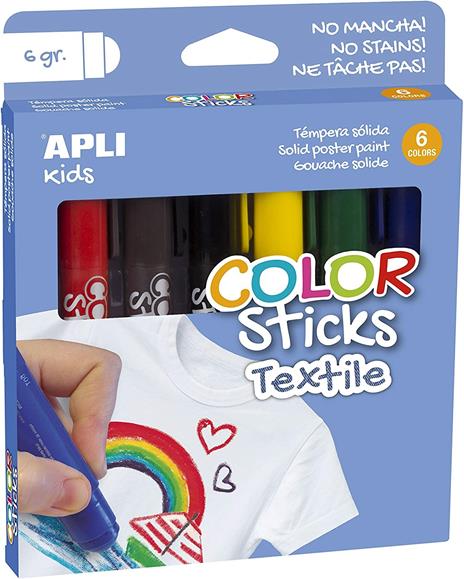 APLI Kids 17539 - Color Sticks Tessile 6 g - 4