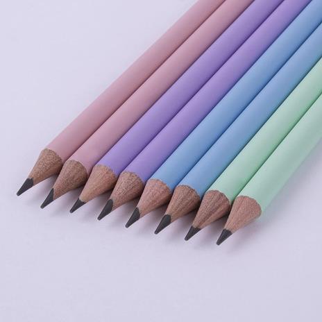 APLI 18824 - Confezione da 8 matite di grafite HB con gomma sulla parte superiore - colori pastello - 5
