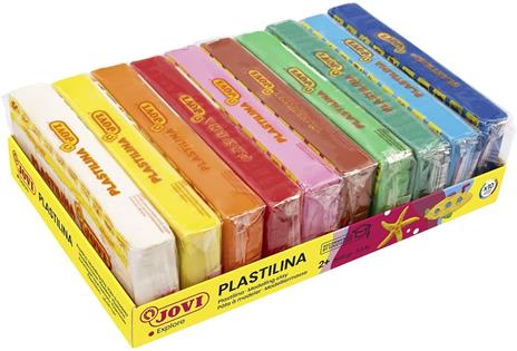 JOVI – Vassoio di plastilina, 10 pastiglie 150 g, Colori Assortiti, 71/10S