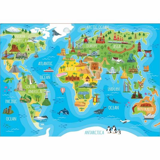 Mappa del mondo, Puzzle per Bambini, Puzzle, Prodotti