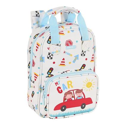 Zaino Scuola Safta My car Bianco Multicolore (20 x 28 x 8 cm)