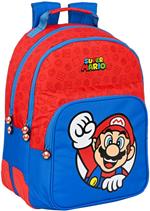 Zaino Scuola Super Mario Rosso Azzurro (32 x 42 x 15 cm)