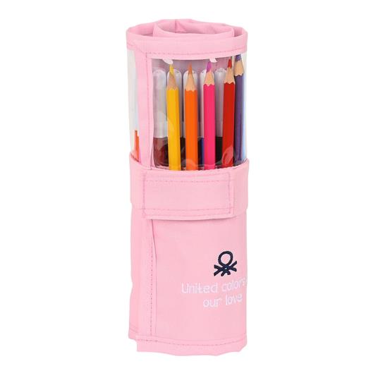 Astuccio per la Scuola con Accessori Benetton Vichy Pieghevoli Rosa (27  Pezzi) - Benetton - Cartoleria e scuola | IBS