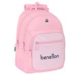 Zaino Scuola Benetton Vichy Rosa (32 x 42 x 15 cm)