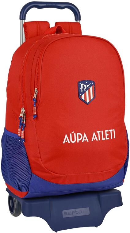 Trolley per la Scuola Atlético Madrid Rosso Blu Marino (32 x 44 x 16 cm)