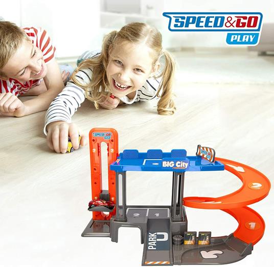 COLORBABY- Speed & Go-Parking per Bambini a 2 Livelli, 46529 - COLORBABY -  Garage - Giocattoli