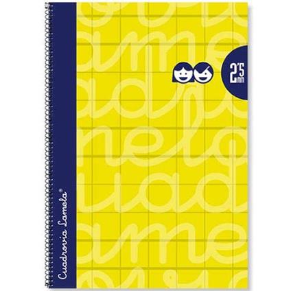 Quaderno spirale Lamela foglio 80H cuadrovía 4 mm. coperchio extradura giallo