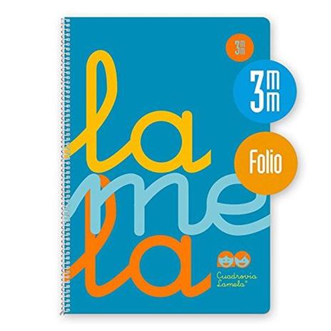 Quaderno spirale Fluor Lamela Fº 80 fogli 90 gr. cuadrovía 3 mm blu