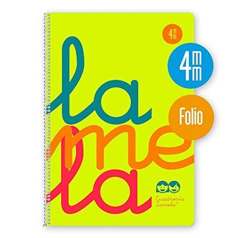 Quaderno spirale Fluor Lamela Fº 80 fogli 90 gr. cuadrovía 4 mm giallo