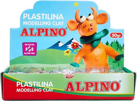 Alpino DP000915 - Espositore di plastilina con 24 pezzi da 50 g, colori assortiti - 2