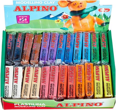 Alpino DP000915 - Espositore di plastilina con 24 pezzi da 50 g, colori assortiti - 3