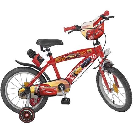 Bicicletta Per Bambini 16" Disney Cars Con 2 Freni E Borraccia 756
