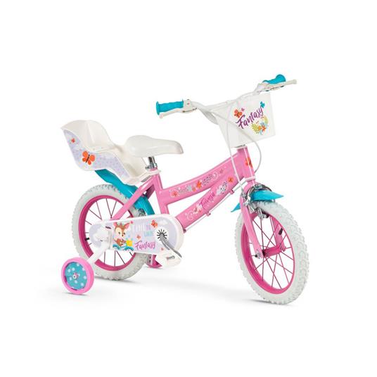 Bicicletta Per Bambini 14" Fantasy Walk Con 2 Freni, Cestino E Portabambole 14116 - 2