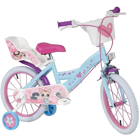 Bicicletta Per Bambini 16" Pets Con 2 Freni E Cestino Toimsa 16213