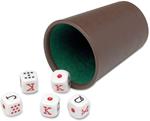 POKER DICE CUP LINED WITH 5 POKER DICES
