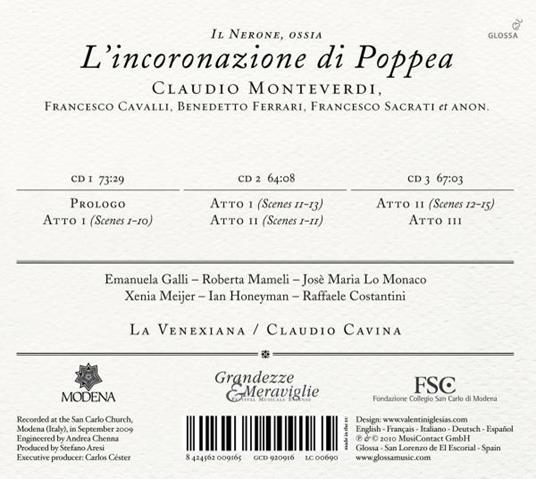 L'incoronazione di Poppea - CD Audio di Claudio Monteverdi - 2