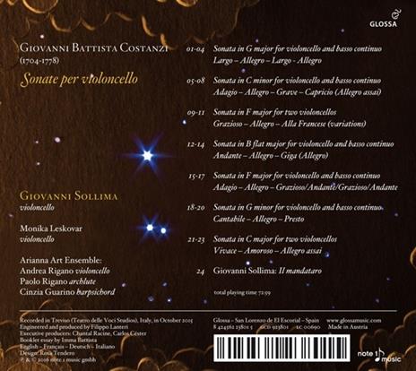 Sonate per Violoncello - CD Audio di Giovanni Battista Costanzi - 2