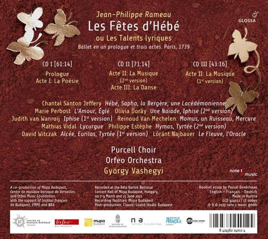 Les Fetes d'Hebe - CD Audio di Jean-Philippe Rameau,Gyorgy Vashegyi - 2