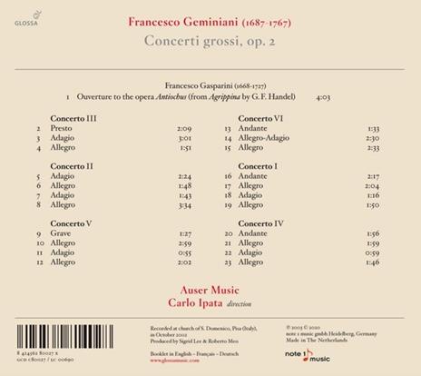 Concerti Grossi Op.2 - CD Audio di Francesco Geminiani - 2