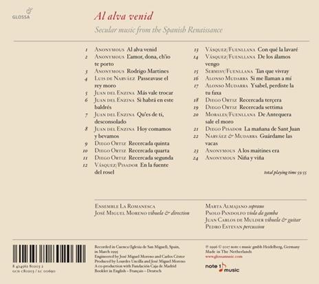 Al Alva Venid. Secular Music From The Spanish Renaissan - CD Audio di Marta Almajano - 2