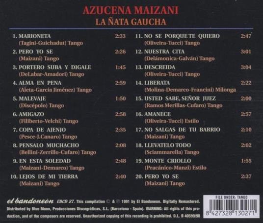 La nata gaucha - CD Audio di Azucena Maizani - 2