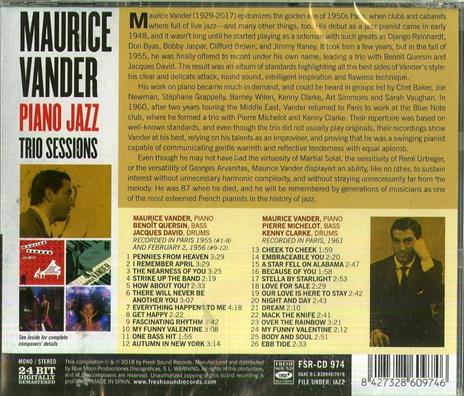 Piano Jazz Trio Sessions - CD Audio di Maurice Vander - 2