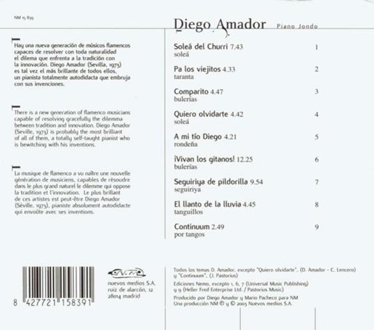 Piano Jondo - Diego Amador - CD | IBS