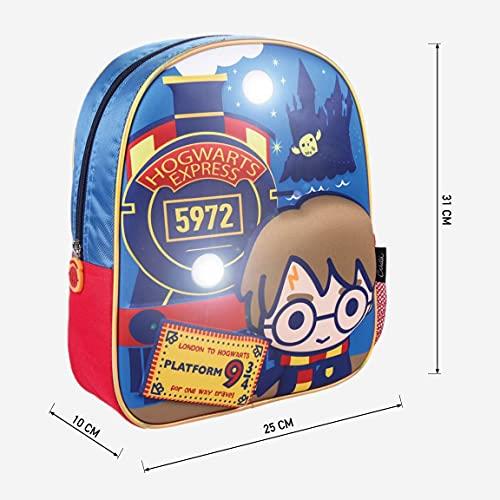 CERDÁ LIFE''S LITTLE MOMENTS 2100003446, Scuola | Zaino Luminoso di Harry Potter-Licenza Ufficiale Warner Bros Bambino, Rosso, Edad recomendada-idónea para peques preescolar de 2 a 6 Anni - 5