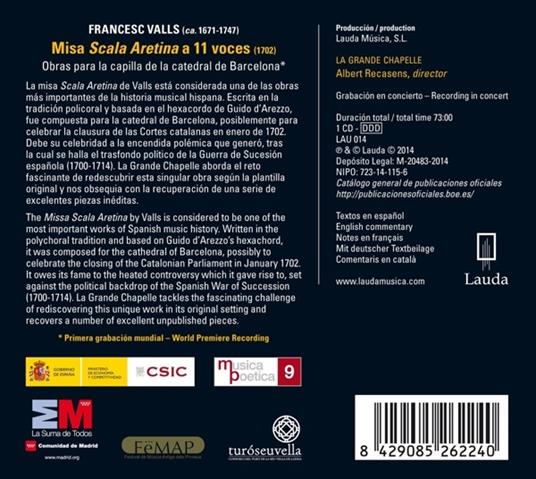 Misa Scala Aretina - CD Audio di Francisco Valls - 2