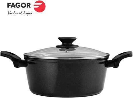 FAGOR Vivant 424 Set di Pentole Induzione 4-Piece Alluminio Antiaderente  Casseruola + 2 Padelle Nero - FAGOR - Idee regalo