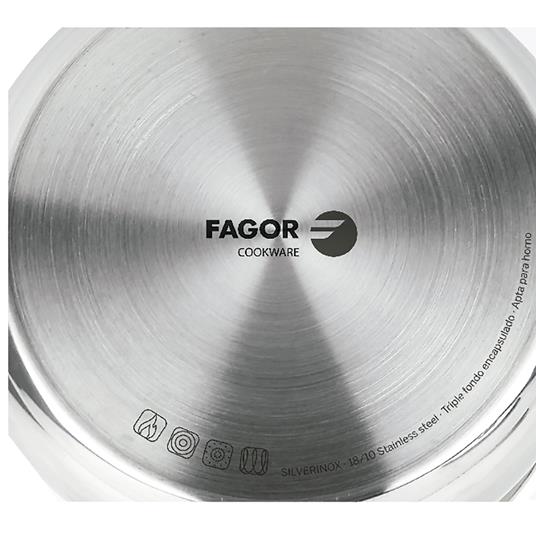 FAGOR Silverinox Pentolino con Manico Induzione 12 cm 0,7L, Acciaio  Inossidabile Tutti i Fornelli Argento