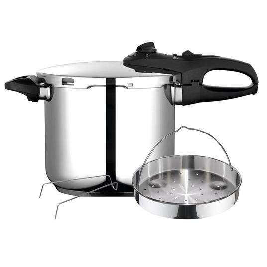 FAGOR DUO 8 Pentola a Pressione 7,5 L, Induzione, Acciaio Inox. 18/10, 2  Livelli Pressione Argento