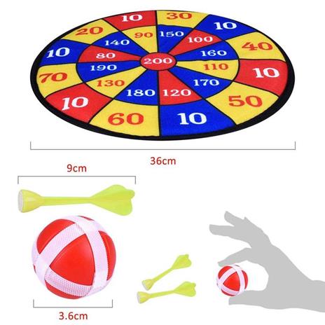 Gioco Tirassegno Tiro al Bersaglio Soft con Freccette e Palline in Velcro 36cm - 2