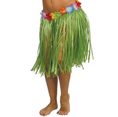 Abiti e Maschere Gonna Hawaiana Hawaii con Fiori Colore Verde 55 CM -  Abitiemaschere - Idee regalo | IBS