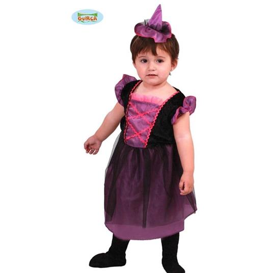 Costume Strega Bambina Fuxia e Nero Halloween Neonato 1- 12 Mesi 64 - 82 cm