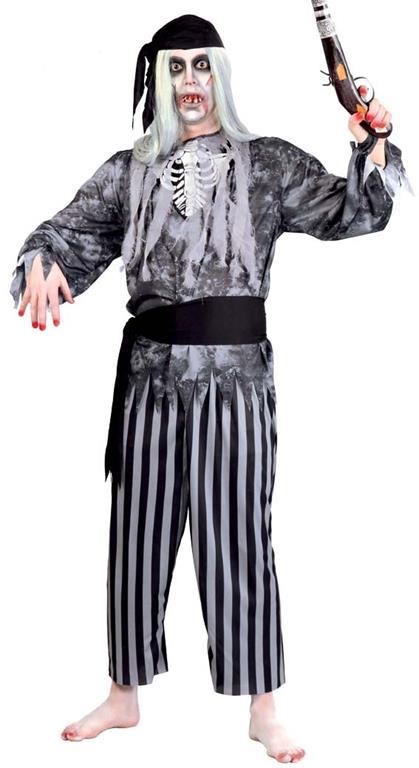 Vestito Pirata Fantasma Uomo Zombie Unica - 2