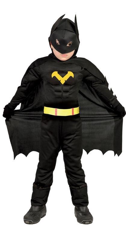 Vestito Eroe Nero Batman 7-9 Anni