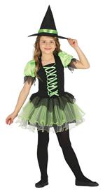 Vestito Strega Tutu Witch Verde E Nera 5-6 Anni