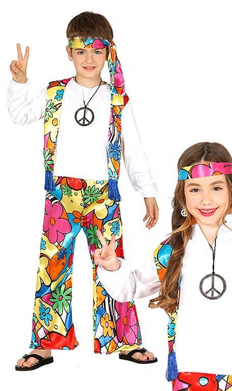 Costume hippie bimbo, bimba. Da 3 anni - 4