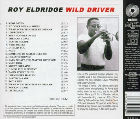 Wild Driver - CD Audio di Roy Eldridge - 2