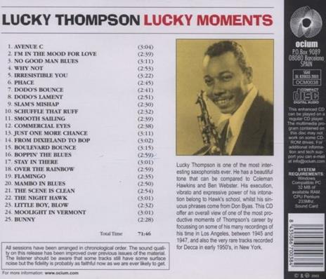 Lucky Moments - CD Audio di Lucky Thompson - 2
