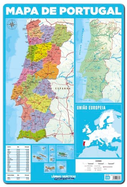 Portugues Mapa De Portugal (Foglio Didattico)