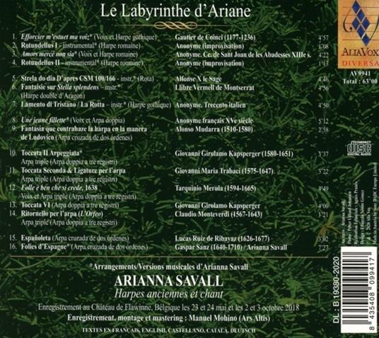 Le Labyrinthe d'Ariane - CD Audio di Arianna Savall - 2