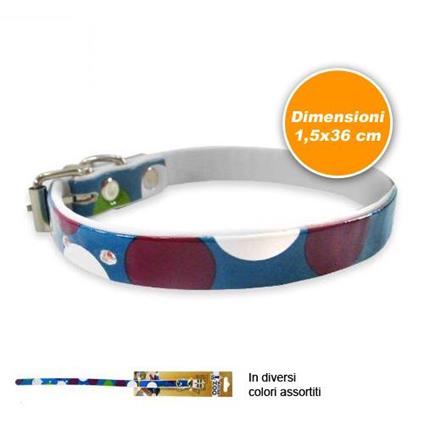 Collare Per Cani Gatti In Cuoio Con Gancio 1,5X36Cm Multicolore Pua Vari Colori