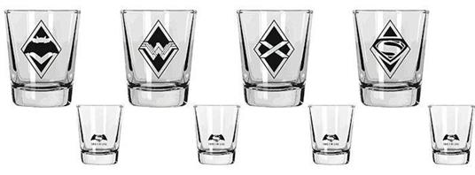 Dc Comics Batman Vs Superman Shotglass 4 Pack Bicchierini In Vetro - 4