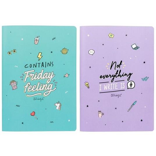 Set 2 quaderni A4 Mr Wonderful. Contains Friday feeling - Not everything I write